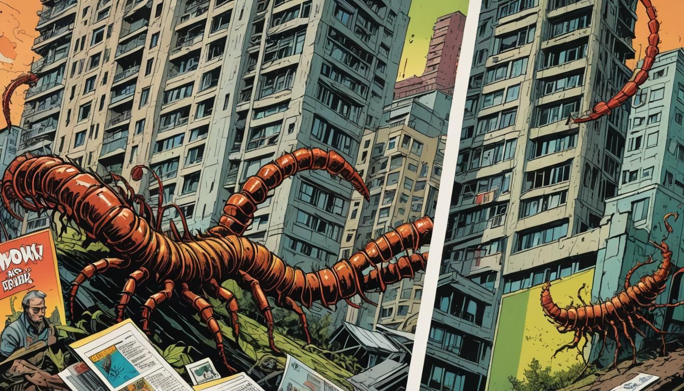 Chernobyl Centipede in Polish Comic Book Style