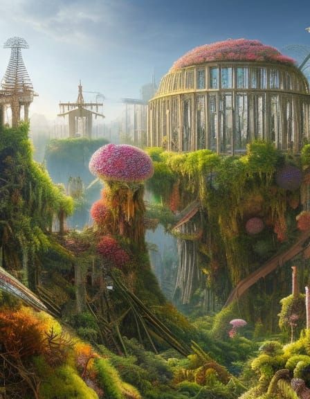 Post-Apocalyptic Landmarks in Surreal Biopunk Style