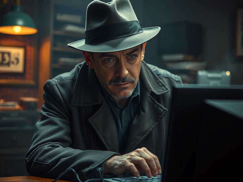 Gritty Detective in Film Noir Style