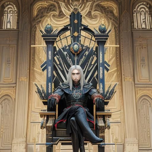 Cyberpunk Sword Throne in Avant-Garde Style