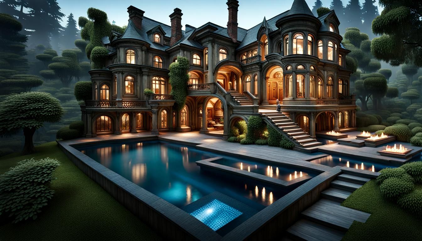 Old Style House Meets New Style Pool