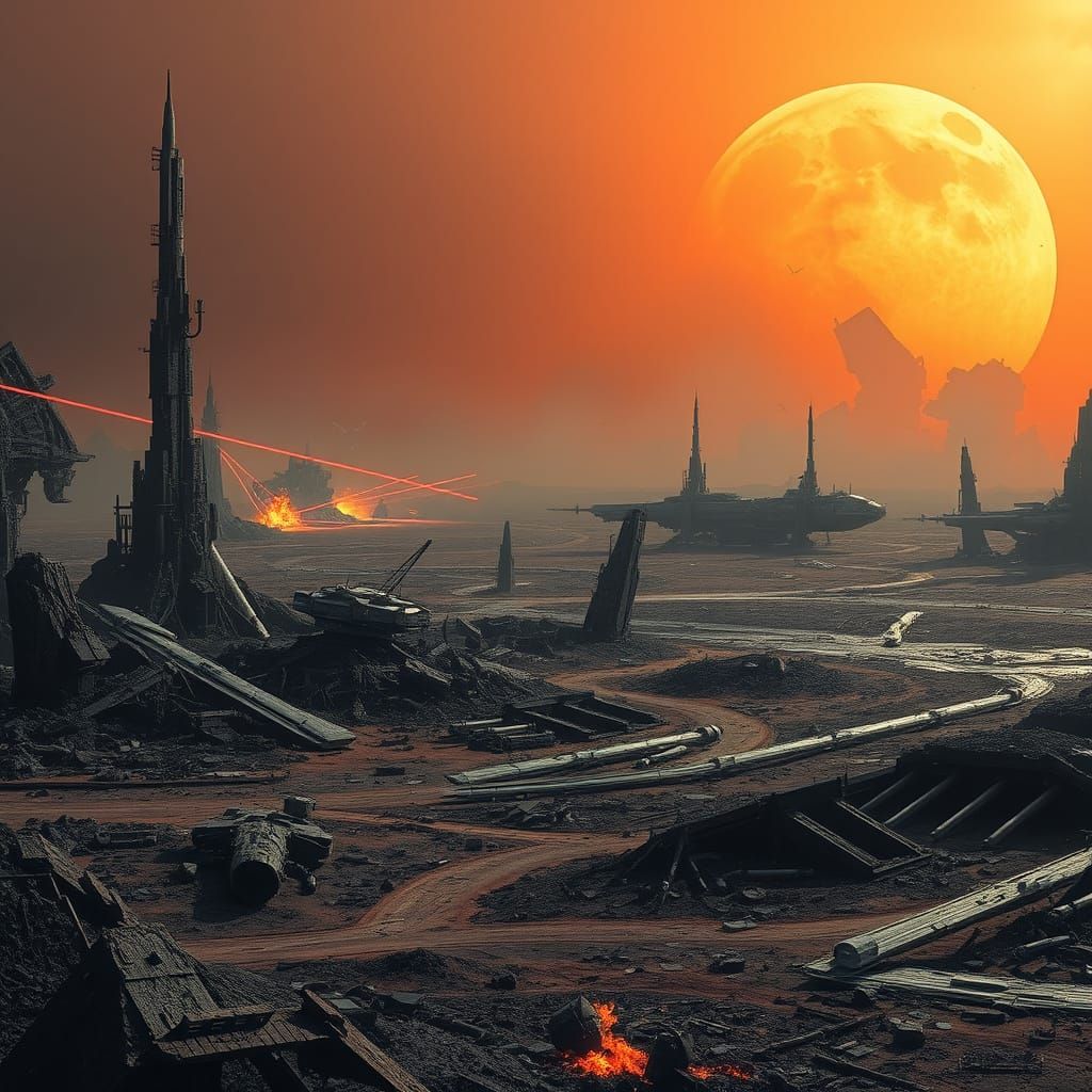 Post-Apocalyptic Wasteland in a Futuristic Industrial Style