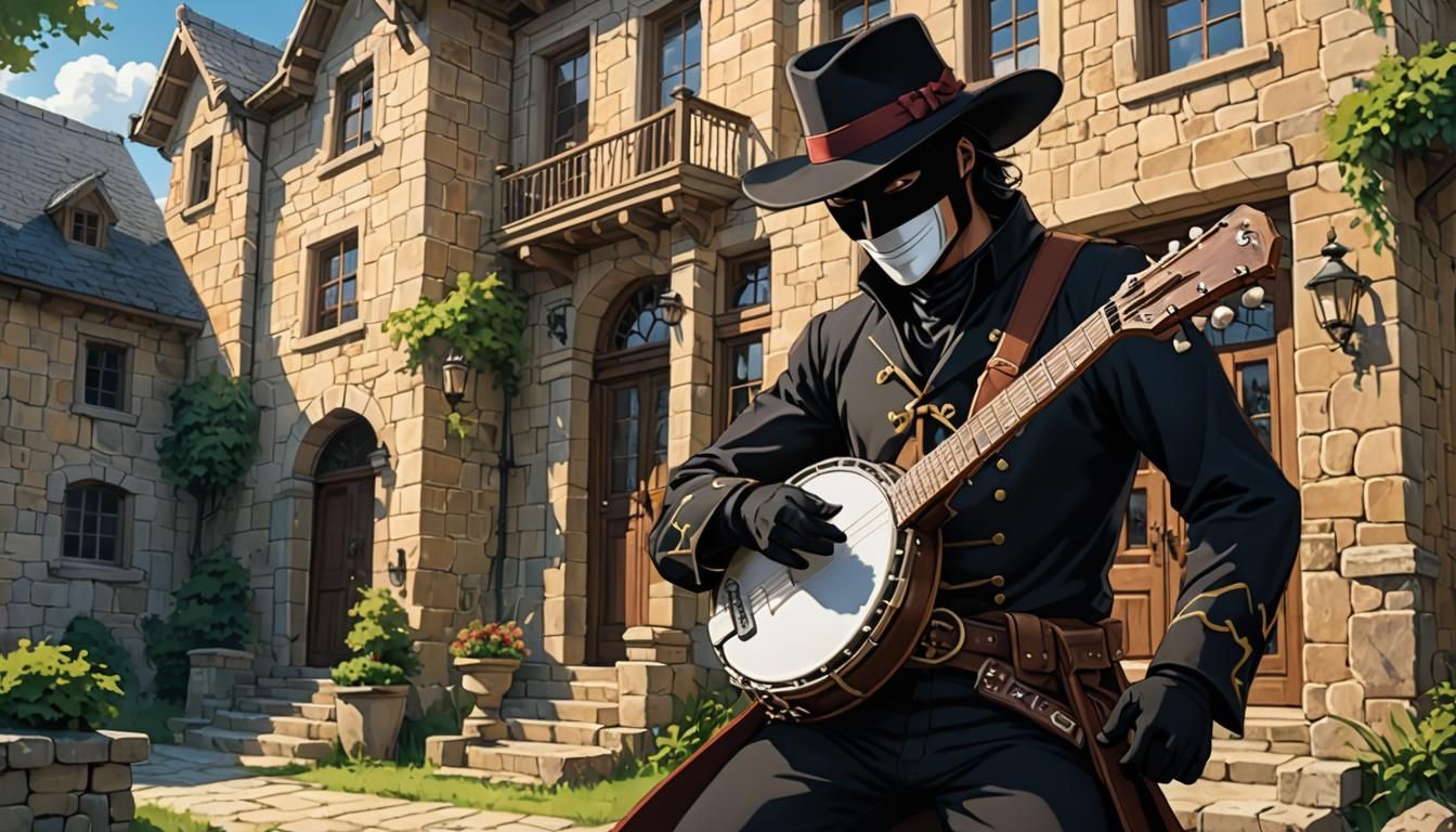 Zorro Plays Banjo: Cel-Shaded Anime Style