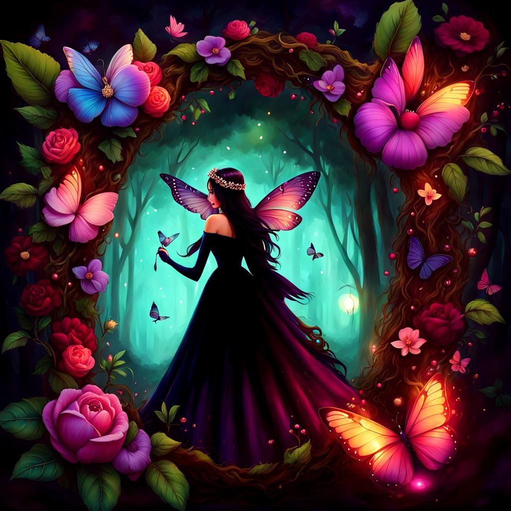 Surreal Velvet Dreamscape with Celestial and Floral Elements