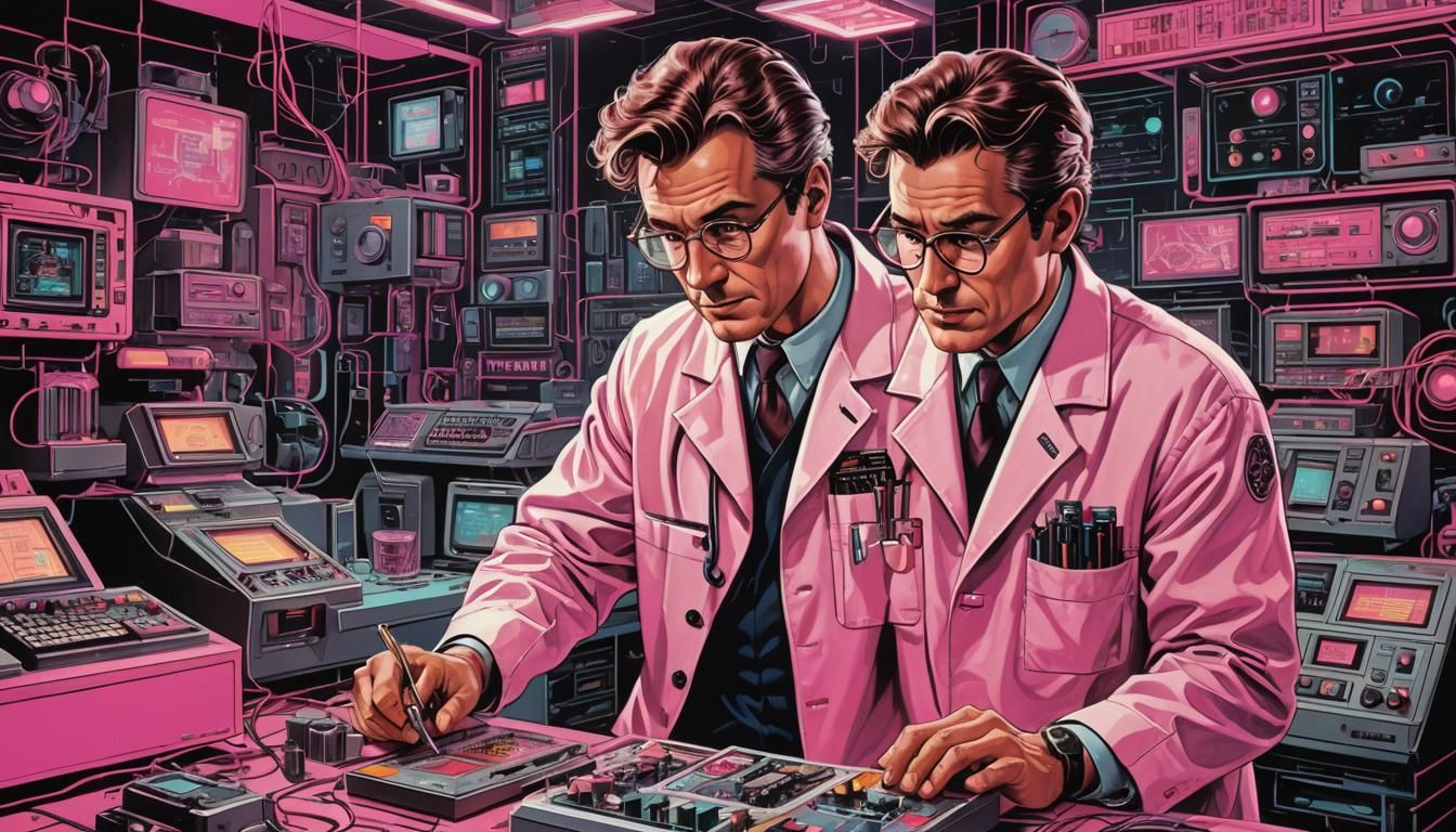 Retro Futuristic Scientist in Comic Book Art