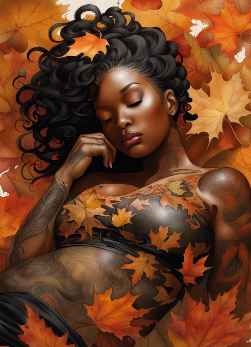 Autumn Goddess Portrait in Fantasy Style