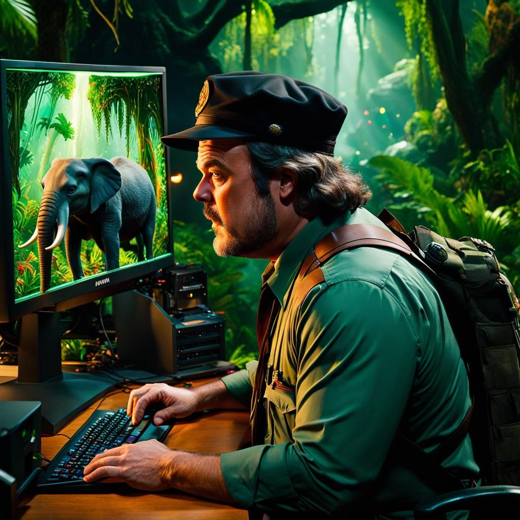 Jack Black in Jumanji Jungle Scene