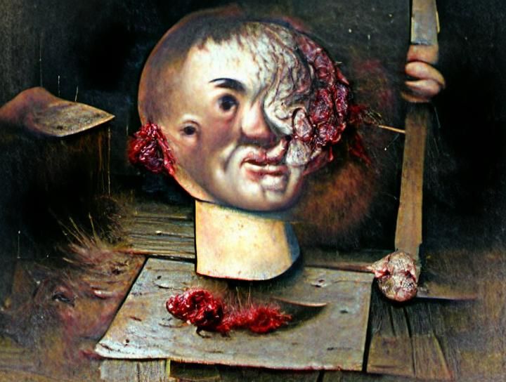 Decapitated Head: A Gory Horror Portrait