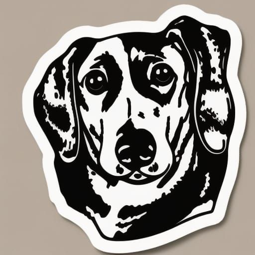 Dachshund Die-Cut Sticker: Minimalist Vector Illustration