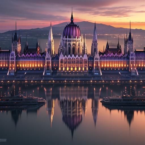 Budapest Parliament at Sunset: Digital Matte Painting