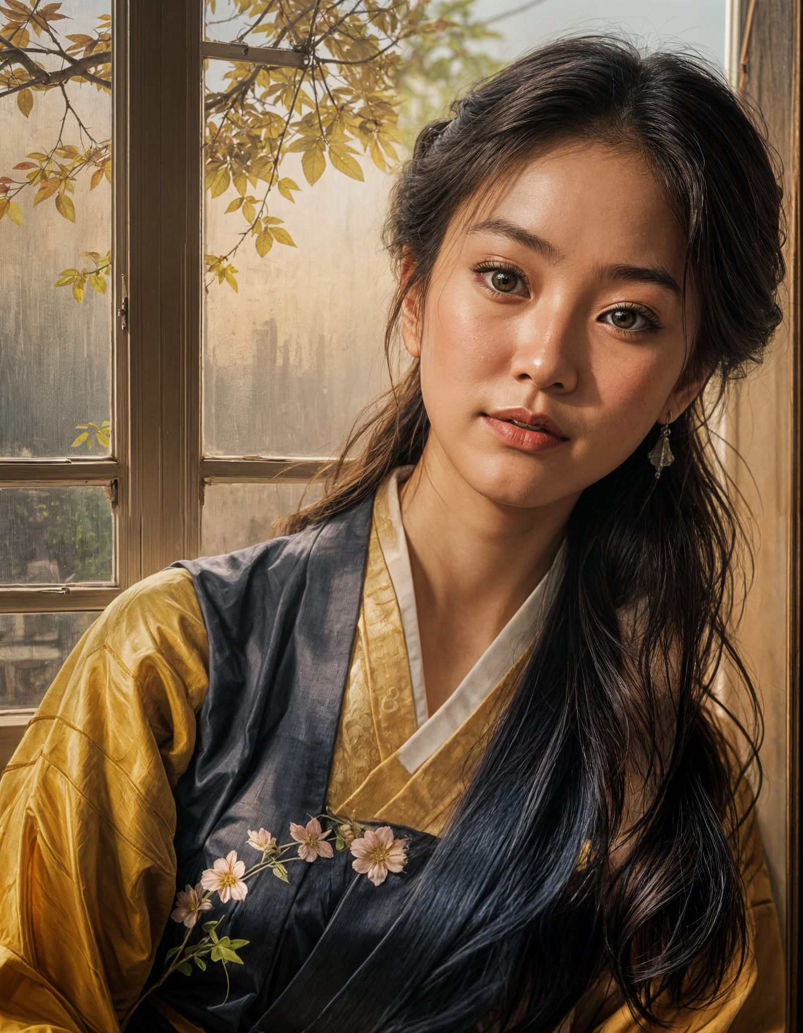Korean Woman Portrait in Bosch Style