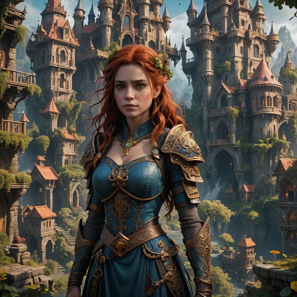 Fantastical Matte Painting of Sally in Deep Color