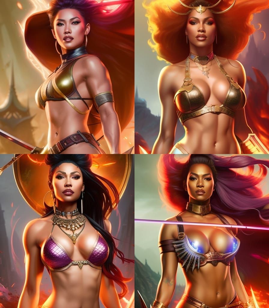 Detailed Portrait of a Black Woman Warrior