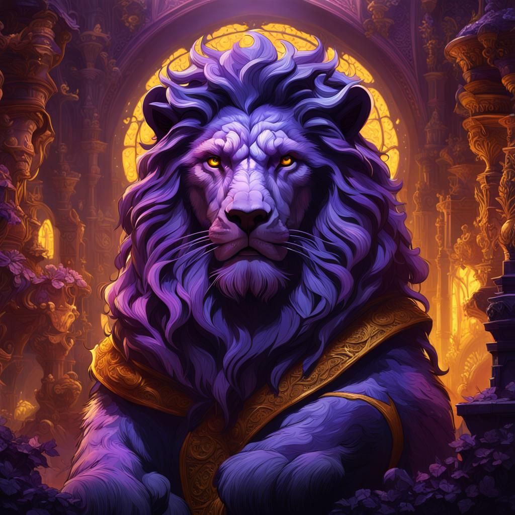 Lion in Dark Fantasy Style, 8K Resolution