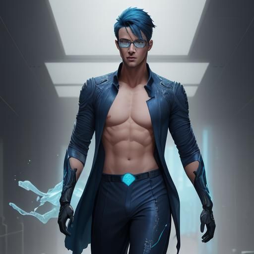 Futuristic Android Model on Runway: Digital Art