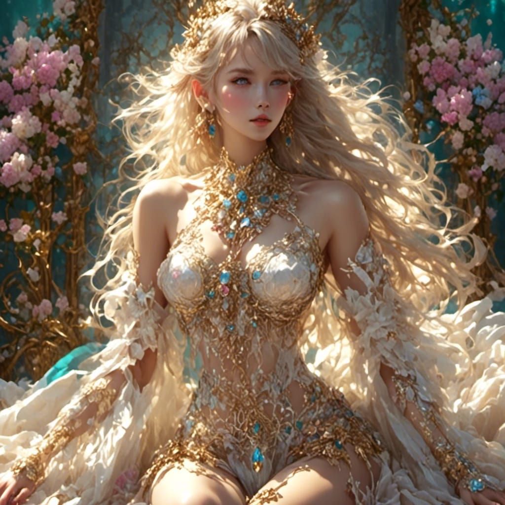 Jeweled Woman in Animated Style