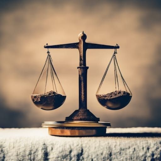 Antique Scale Weighing Earth Against Money