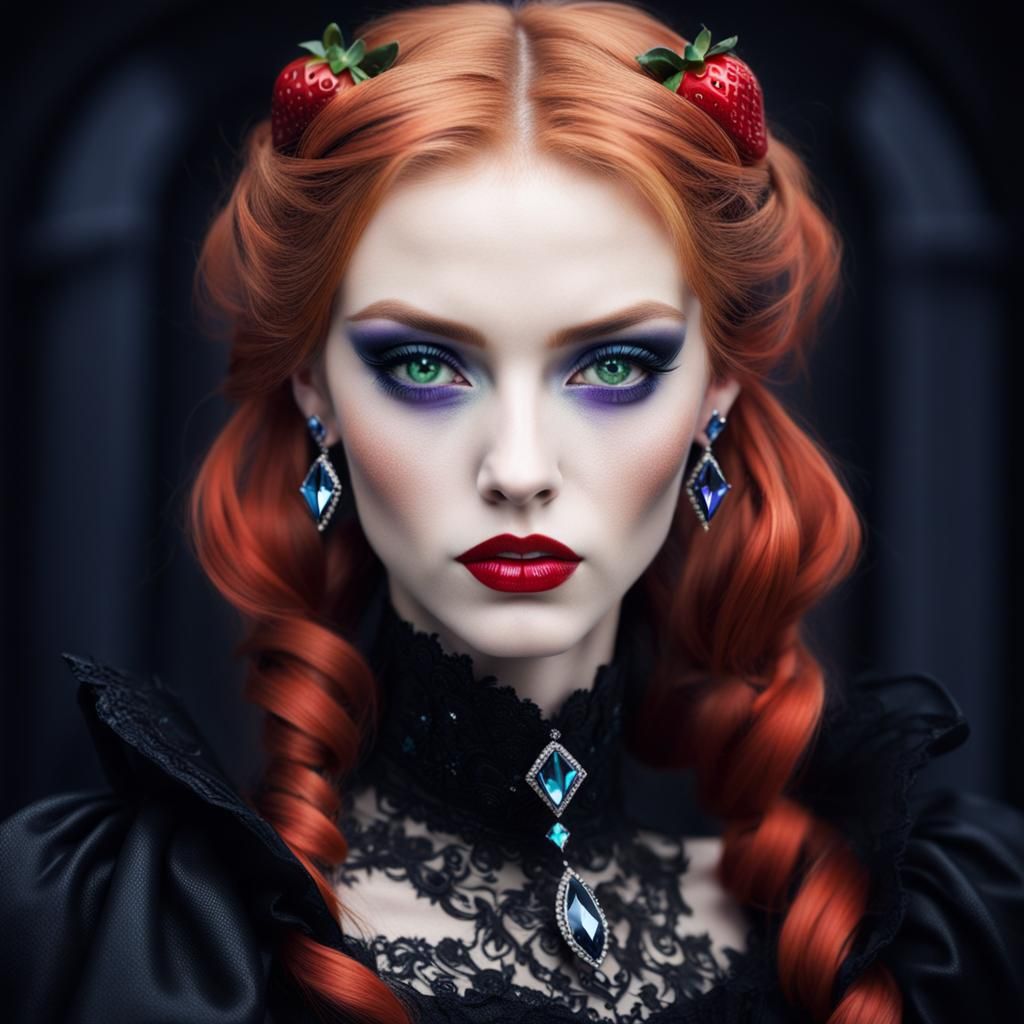 Gothic Beauty: Young Woman with Diamonds