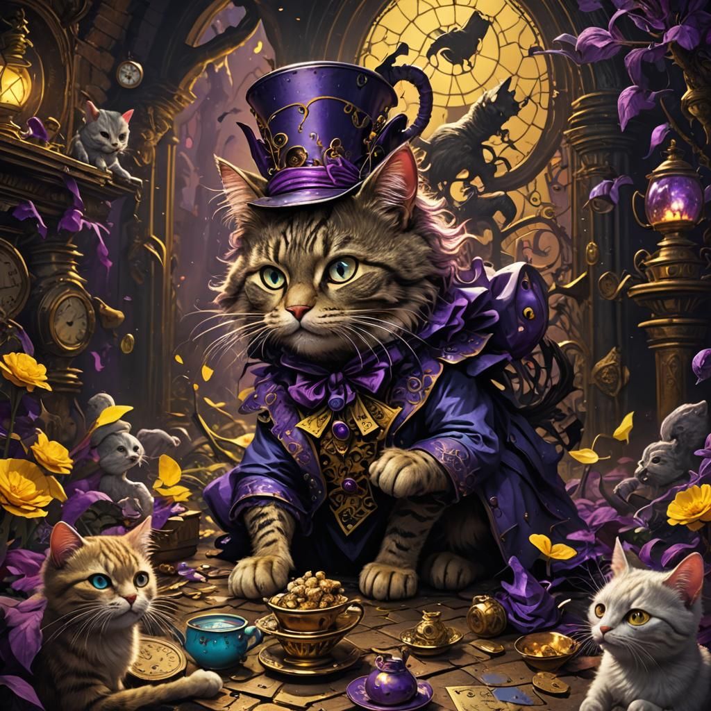 Cheshire Cat Horror in Gustave Doré Style