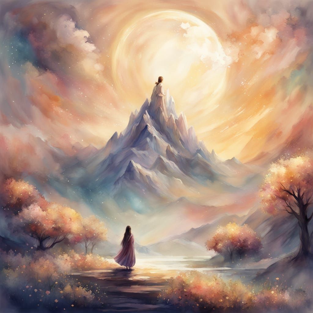 Serene Golden Hour Fantasy: Easter Bunny Amidst Celestial St...