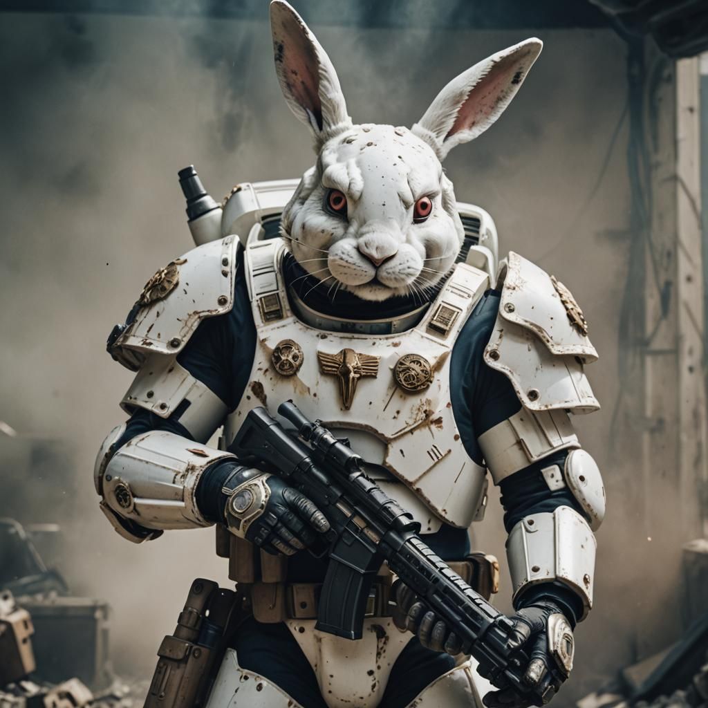 White Rabbit Space Marine in Sci-Fi Armor