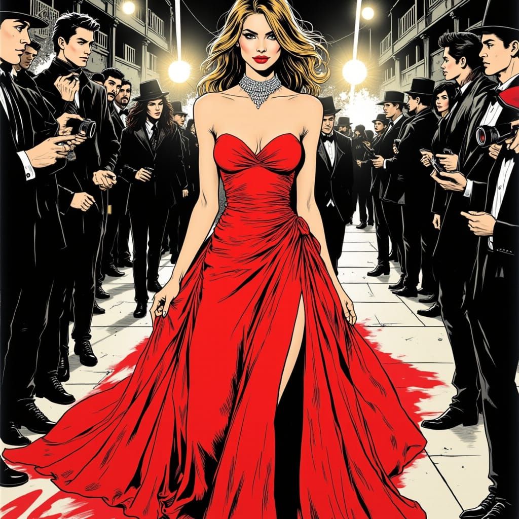 Fashion Starlet in Pop Art Style Illustration