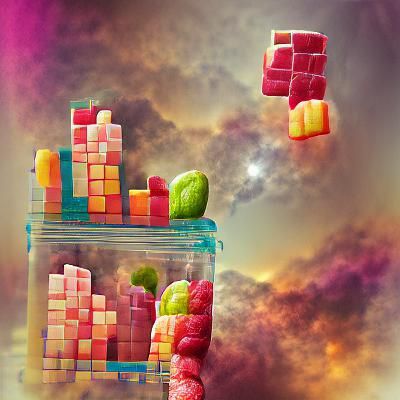 Candy Tetris Photoillustration: Sweet Abstraction