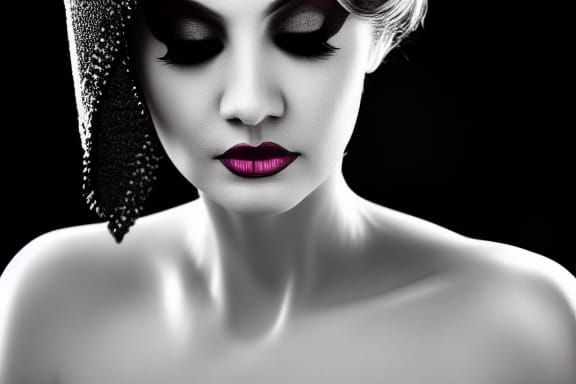 Monochrome Portrait of an Elegant Woman in 8K