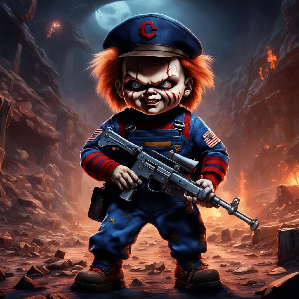 Chucky as Soldier: Detailed Matte Painting