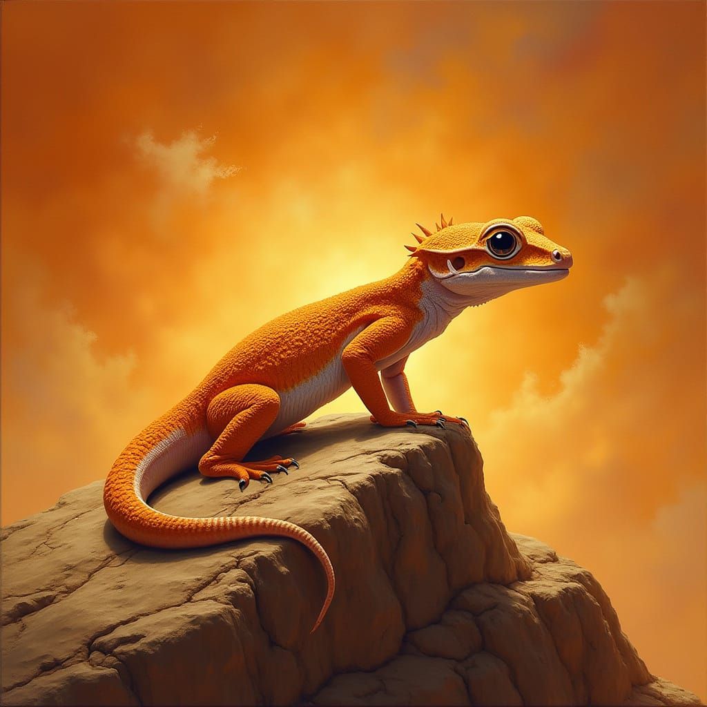 A cosmo gecko made of sand