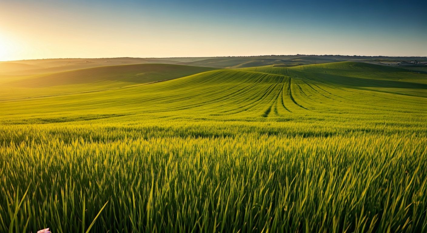 Serene Israel Landscape with Green Field and Hills