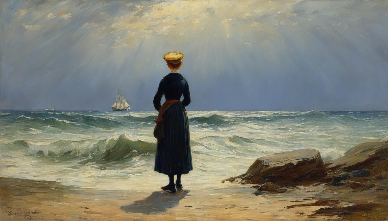 Vintage Maritime Painting: The Lass That a Sailor Loves