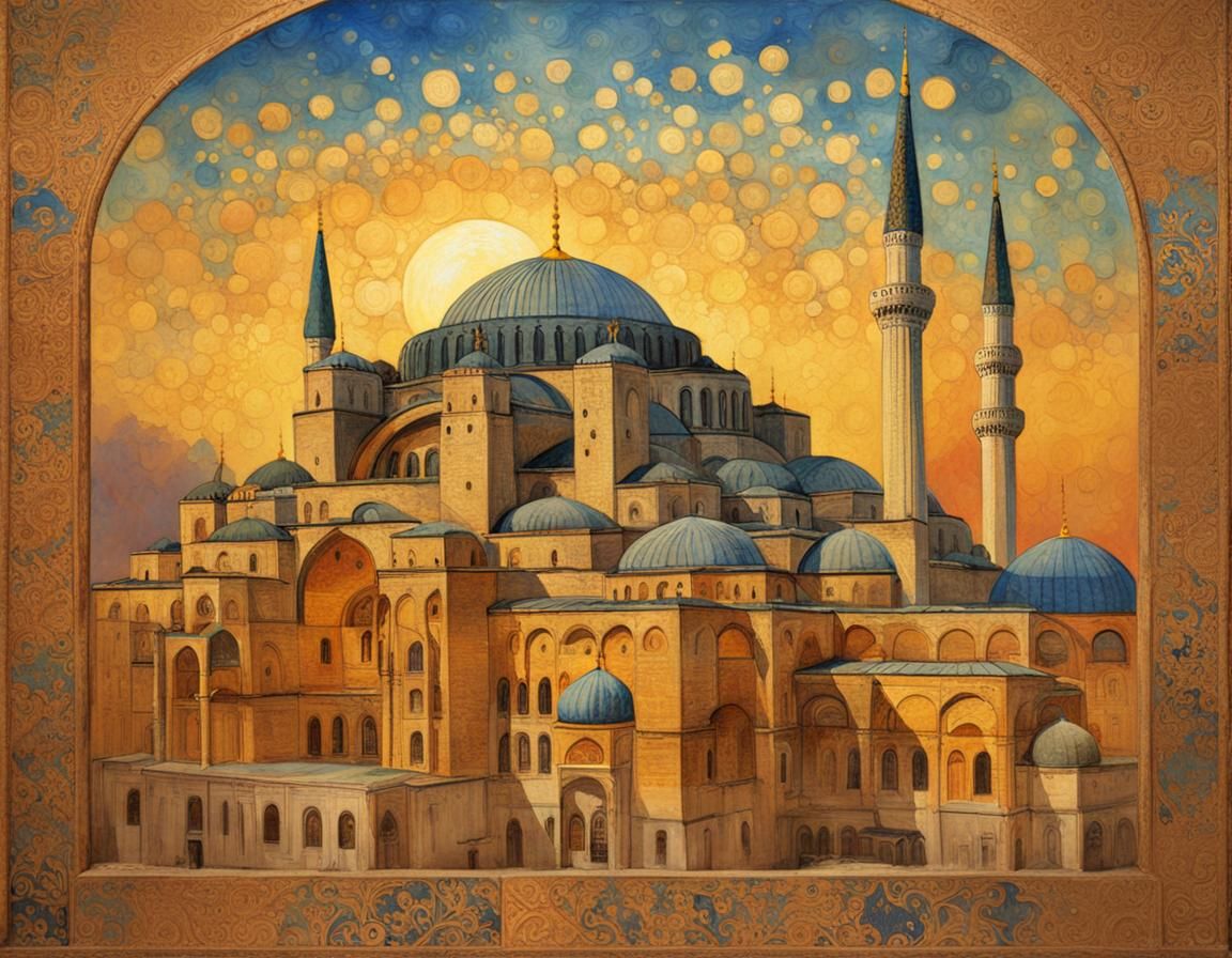 Hagia Sophia and Blue Mosque in Orientalist Style