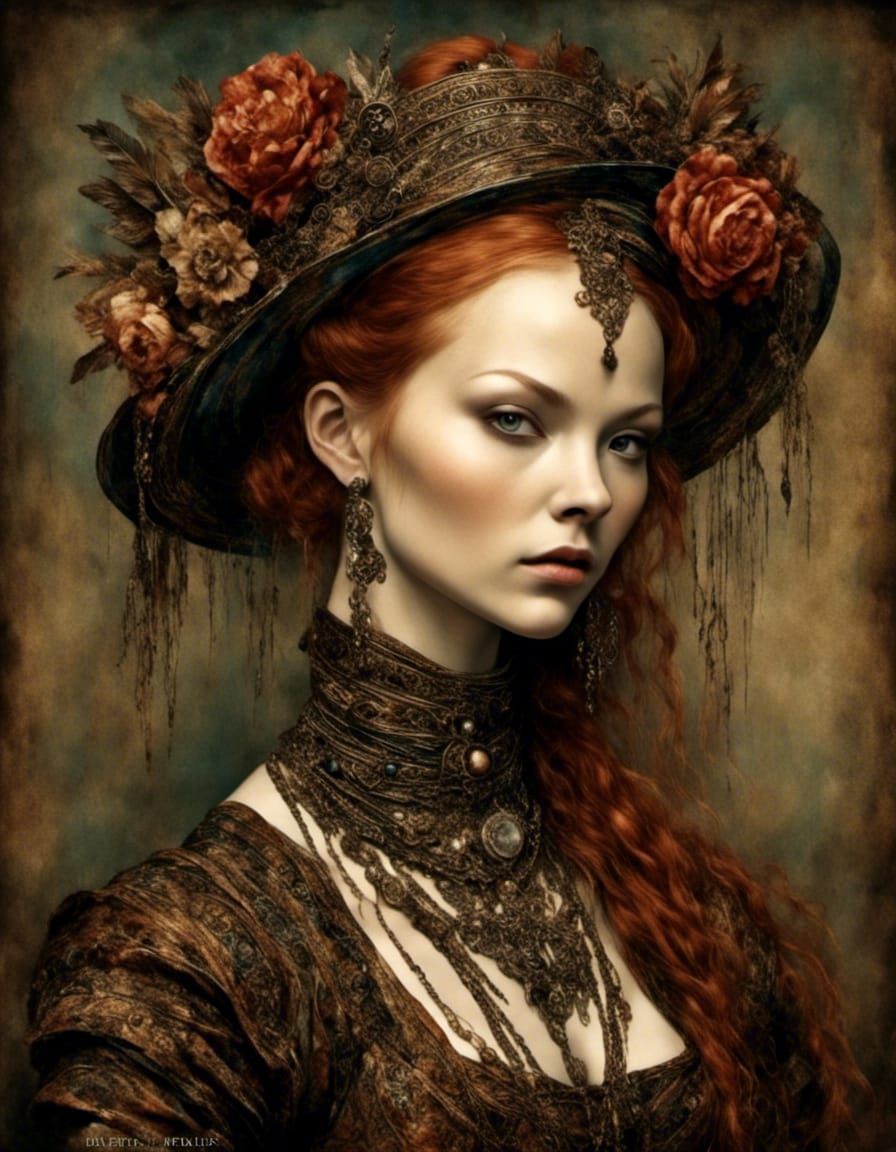 Renaissance Tattoo Portrait on Woman's Shoulder