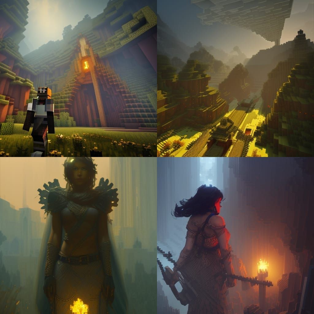 Minecraft Dark Fantasy Concept Art in 8K