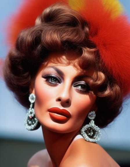 Smiling Woman on Red Carpet in Hyperrealistic Style