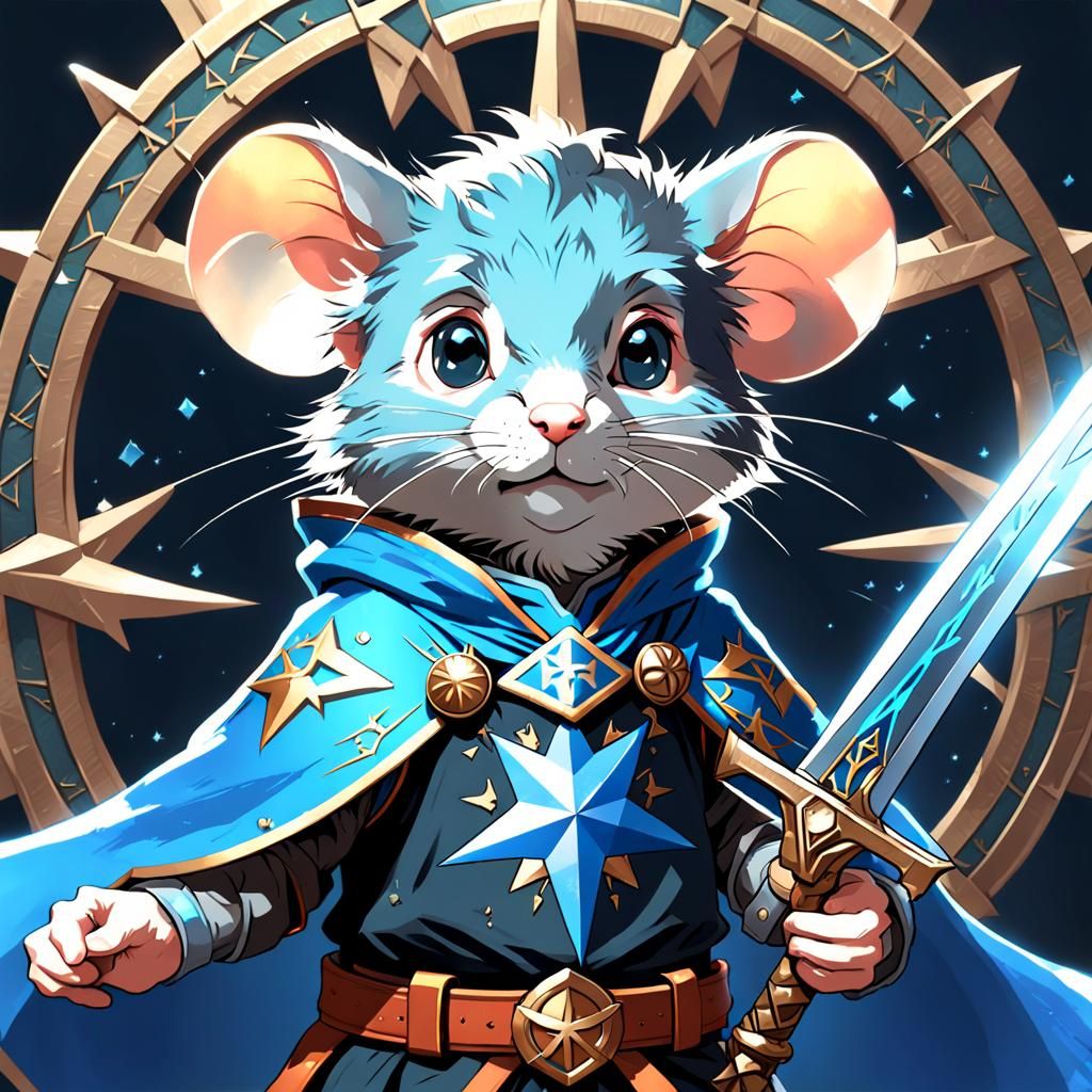 Armored Mouse Warrior with Chaos Star