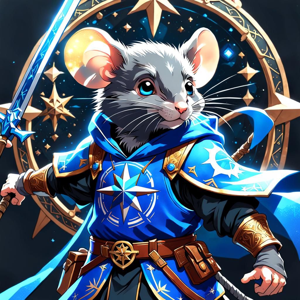 Mouse Knight with Chaos Star, Hyperdetailed Portrait