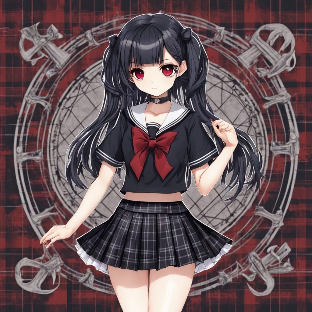 Chibi Model in Gothic Sailor Outfit