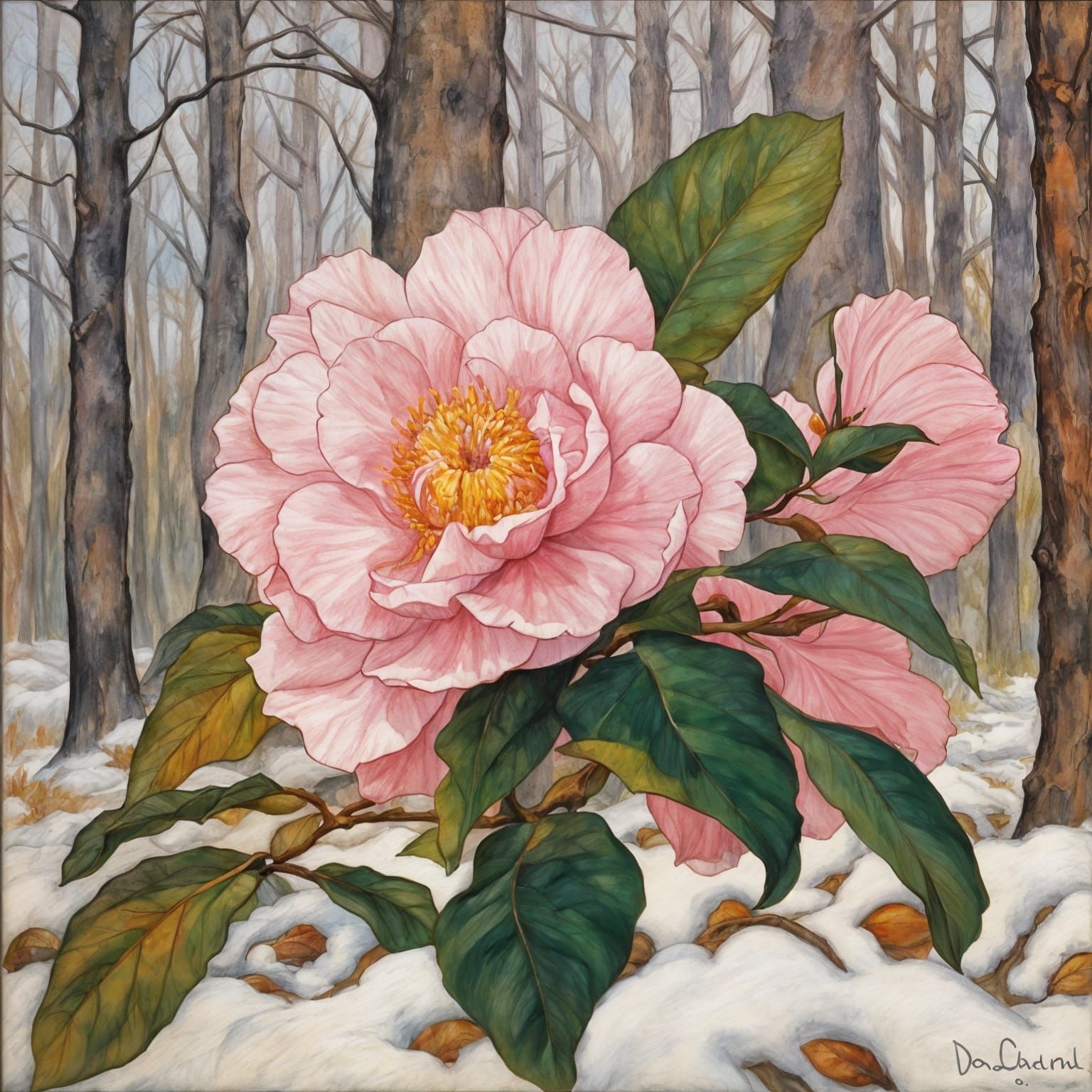 Winter's Majestic Camellia Queen