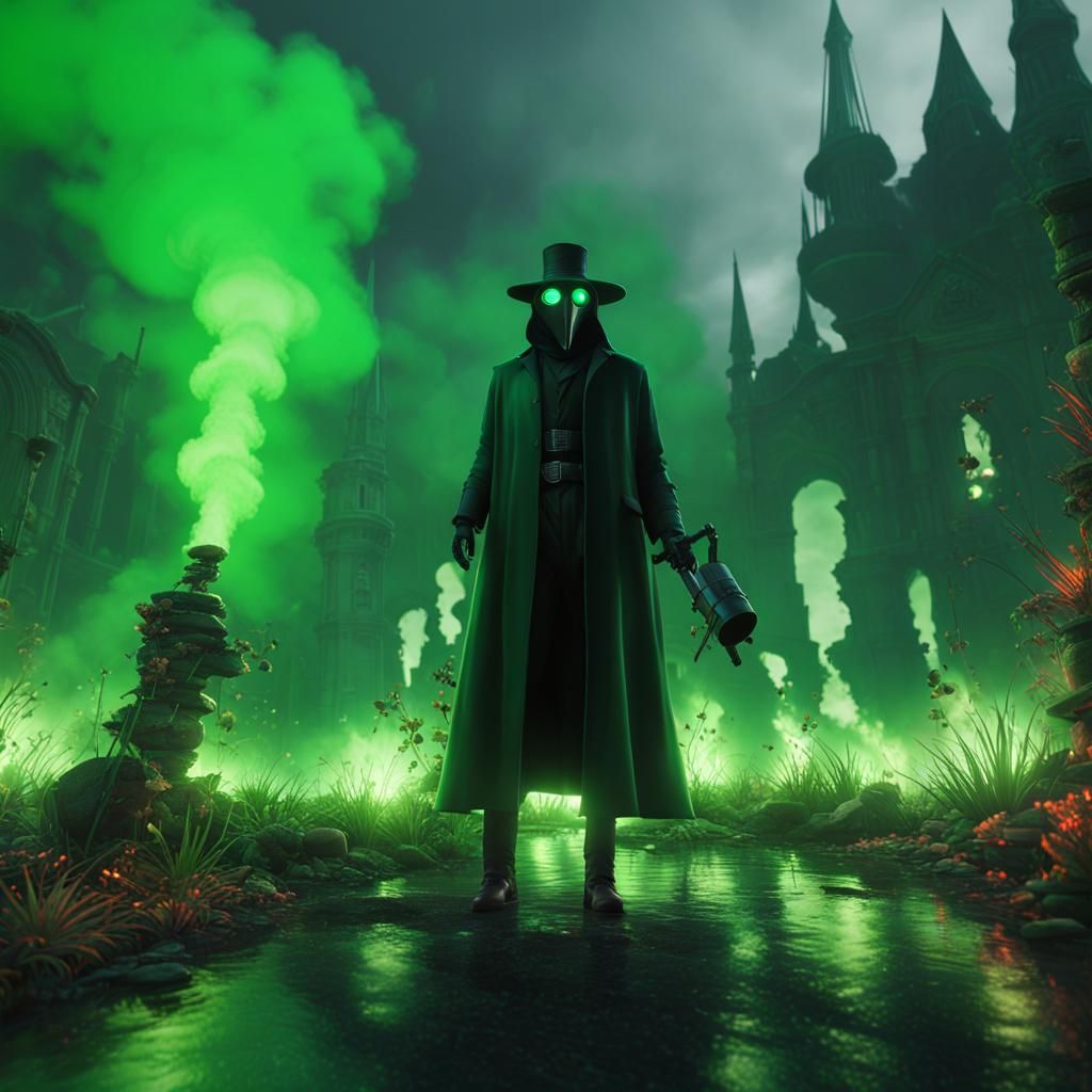 Dystopian Plague Doctor in Hypermodern Style