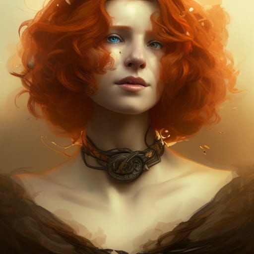 Scottish Witch Portrait in Art Nouveau Style