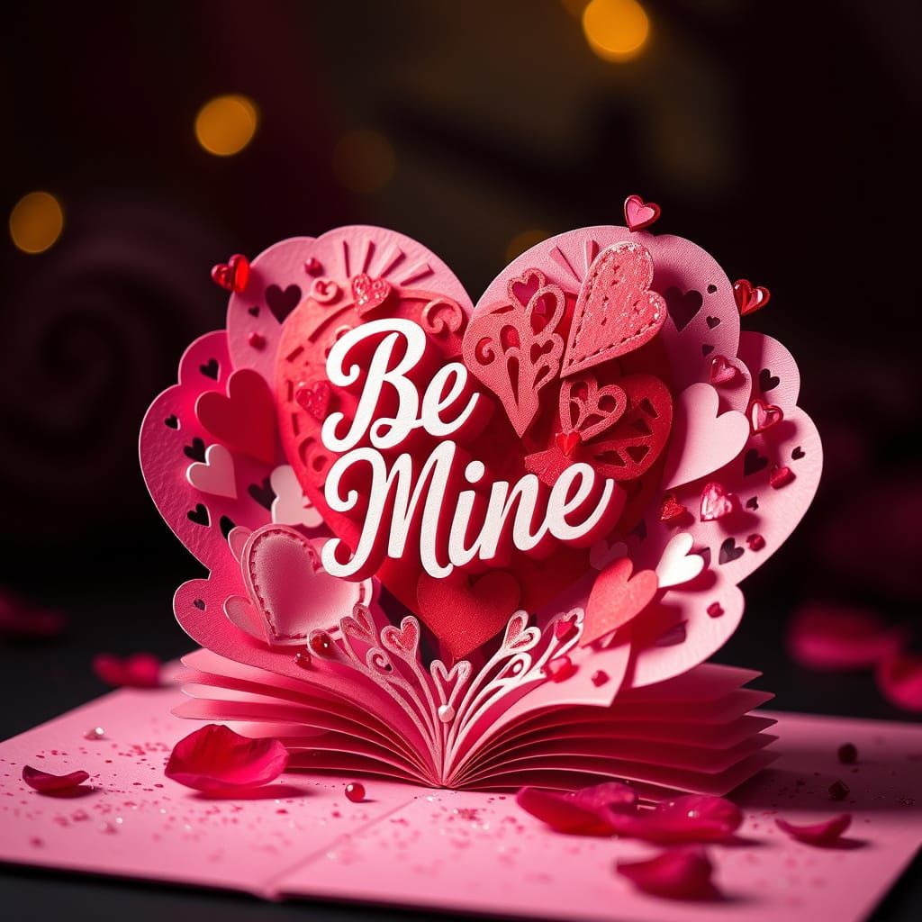 Romantic Pop-Up Valentine's Card with Delicate 3D Heart