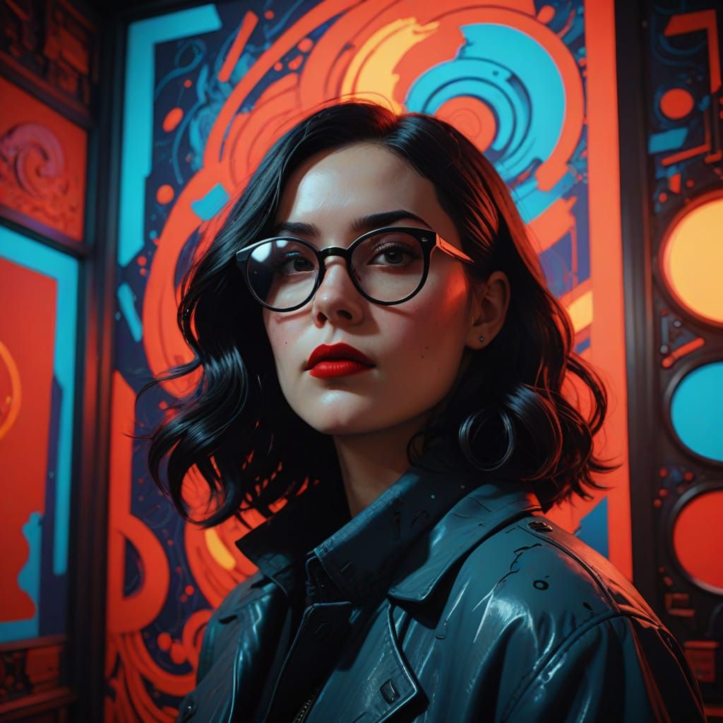 Surreal Goddess in Dreamlike Setting with Swirling Patterns