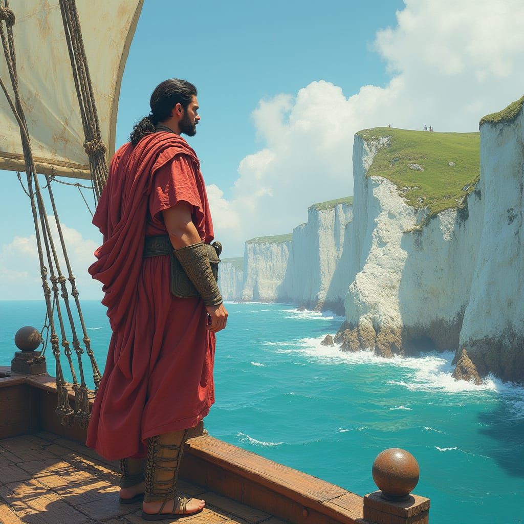 Pytheas Gazes at Isle of Wight Cliffs