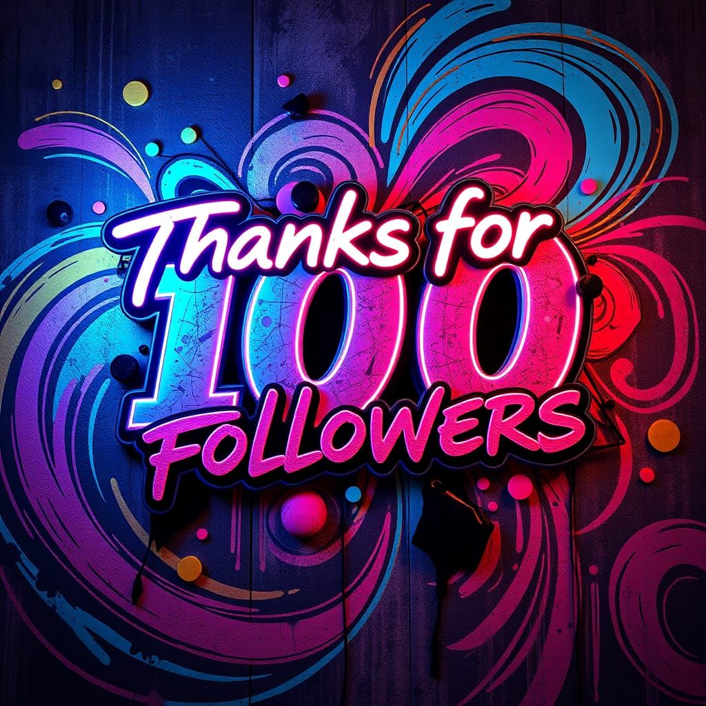 Graffiti Neon Sign with Jumping Letters in Street Art Style