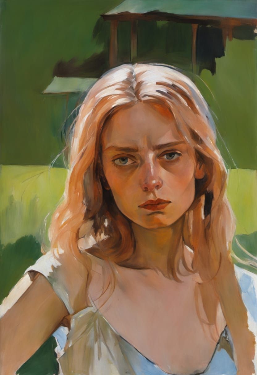 Expressive Portrait in the Style of Egon Schiele