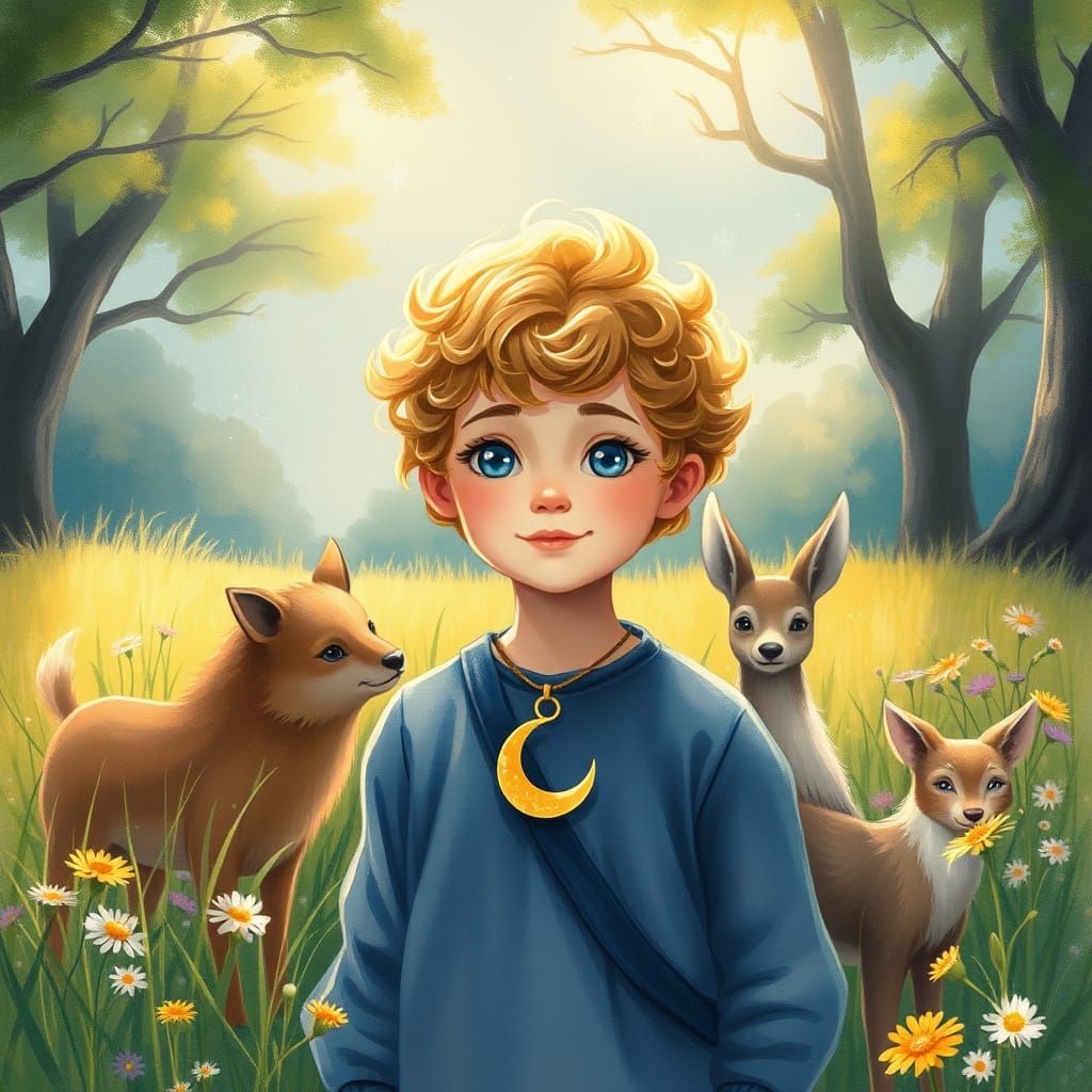 Whimsical Guardian of Wonder in a Mystical Meadow