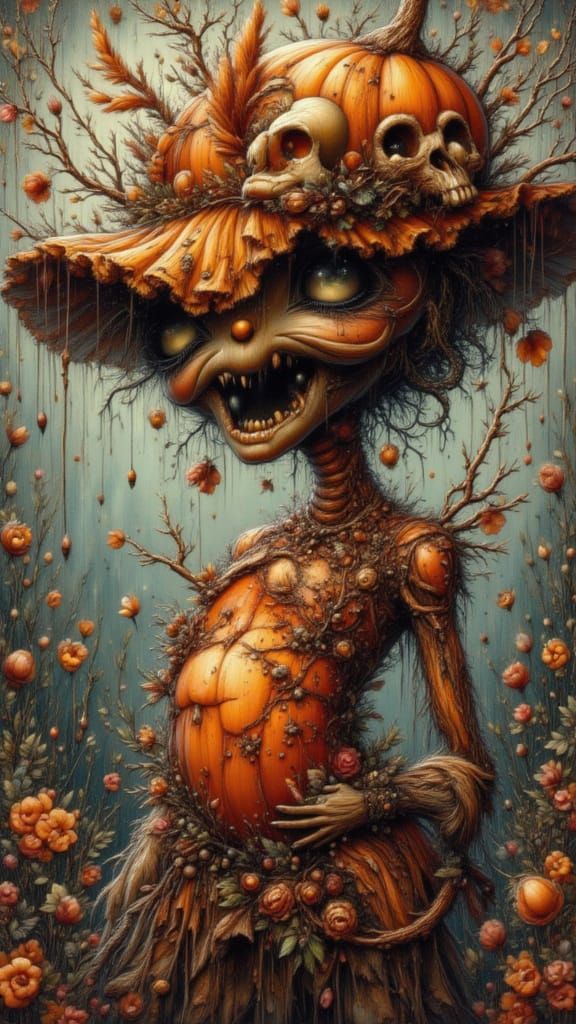 Sad Pumpkin Fairy Heart Revealed in Surreal Chaos