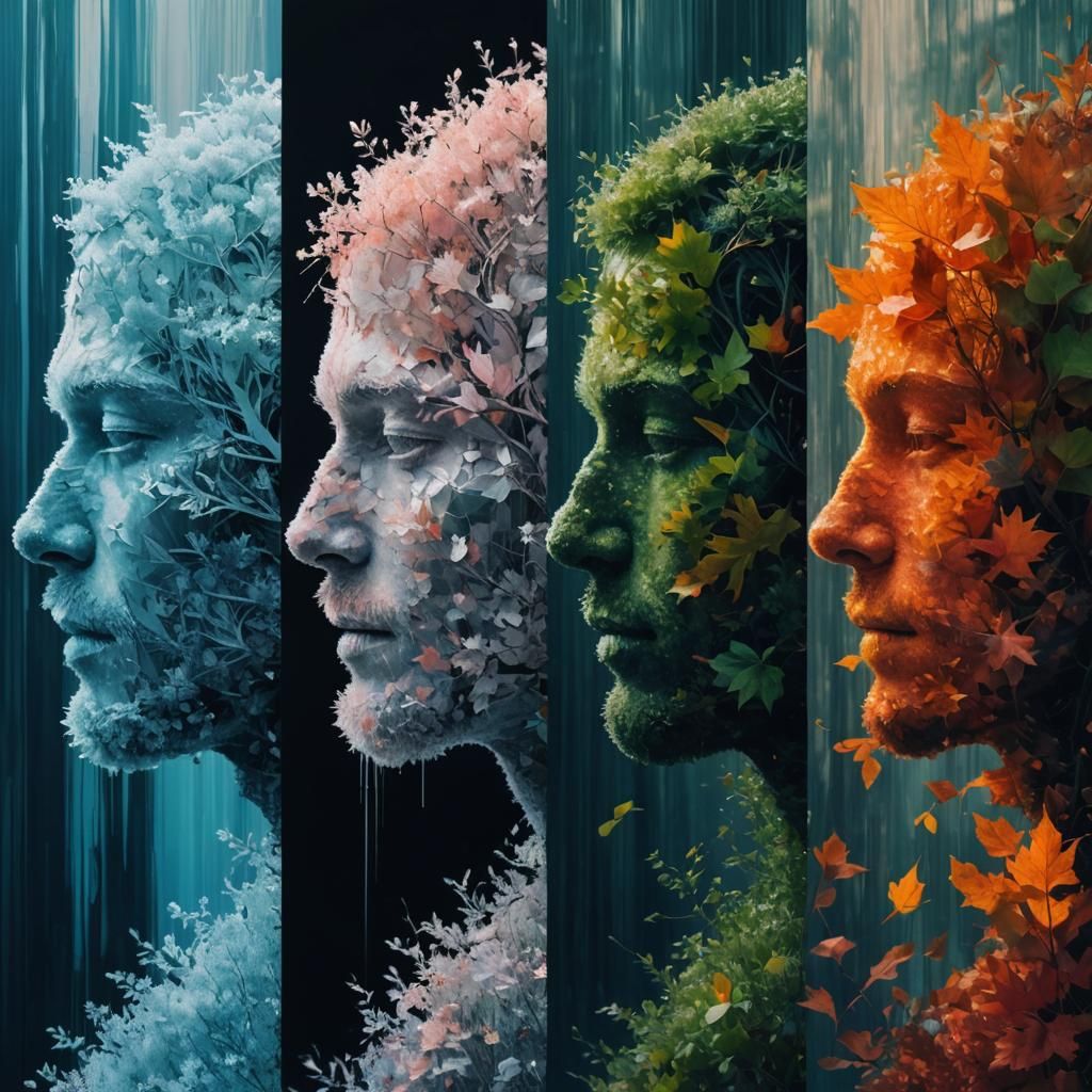 Seasonal Silhouettes in Glitchcore Surrealism